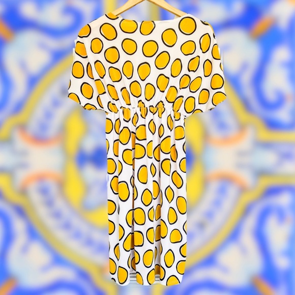 Y2K Yellow Polka Dot Dress ⚡️ Medium - Chesley ⚡️ 90s Dress ⚡️ Made in USA⚡️ - Picture 4 of 4